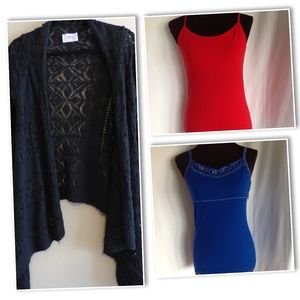 *4-4-20* 3 item Lot Justice camisoles & sweater 20